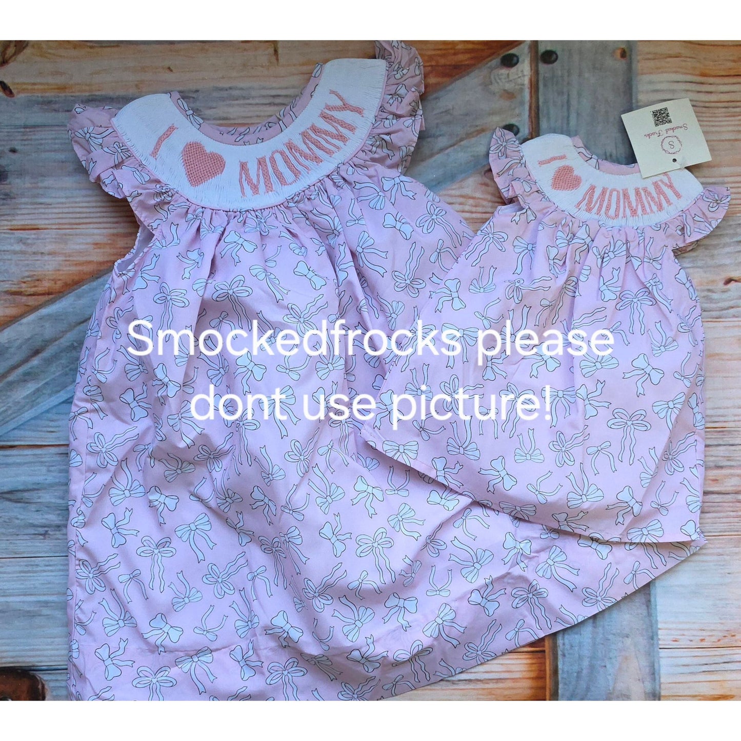 I love mommy Dress with optional doll dress pink bow