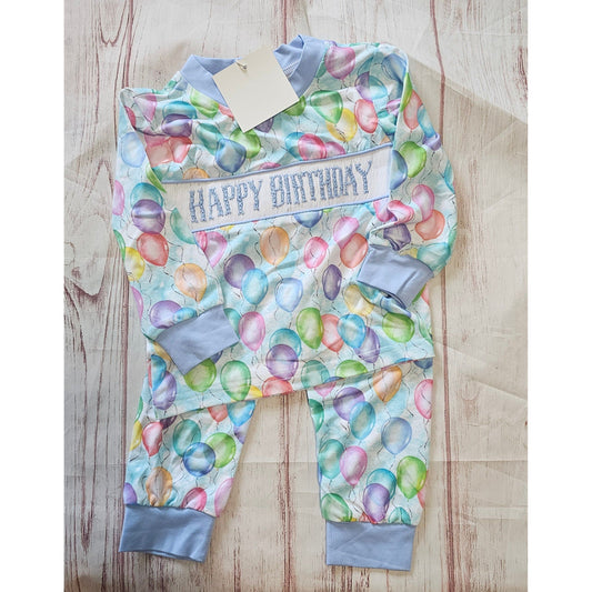 Blue birthday pjs