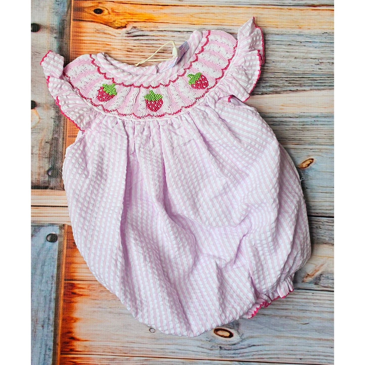 Strawberry Smocked Bubble