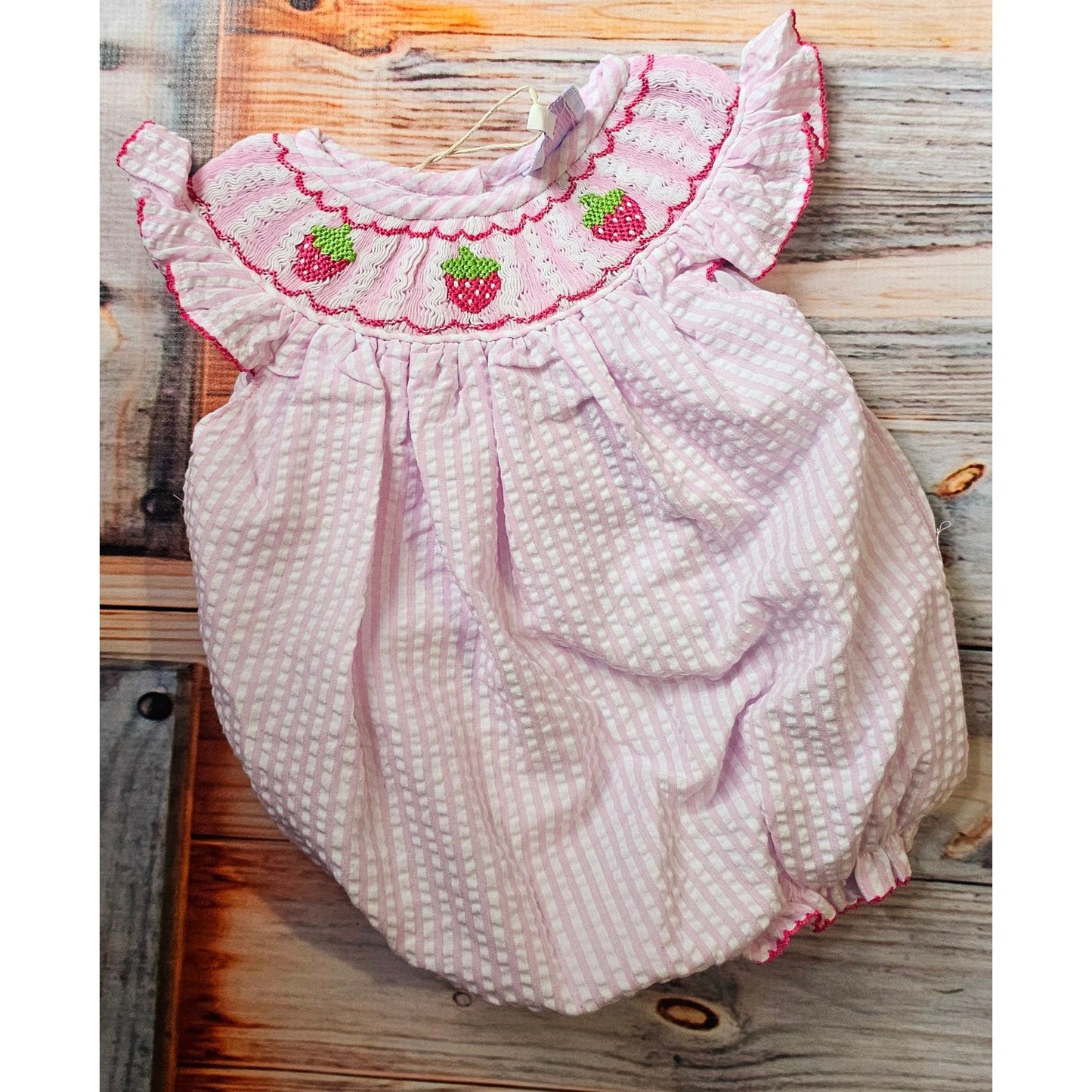 Strawberry Smocked Bubble