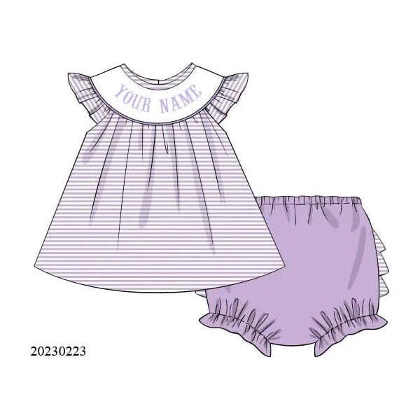 Name Smocks Girls Purple