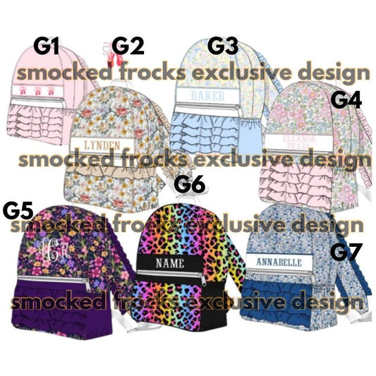 Girls smocked backpack